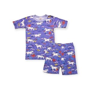 Hanna Andersson Purple Organic Cotton Unicorn Fairytale Shortie Pajamas Set 10